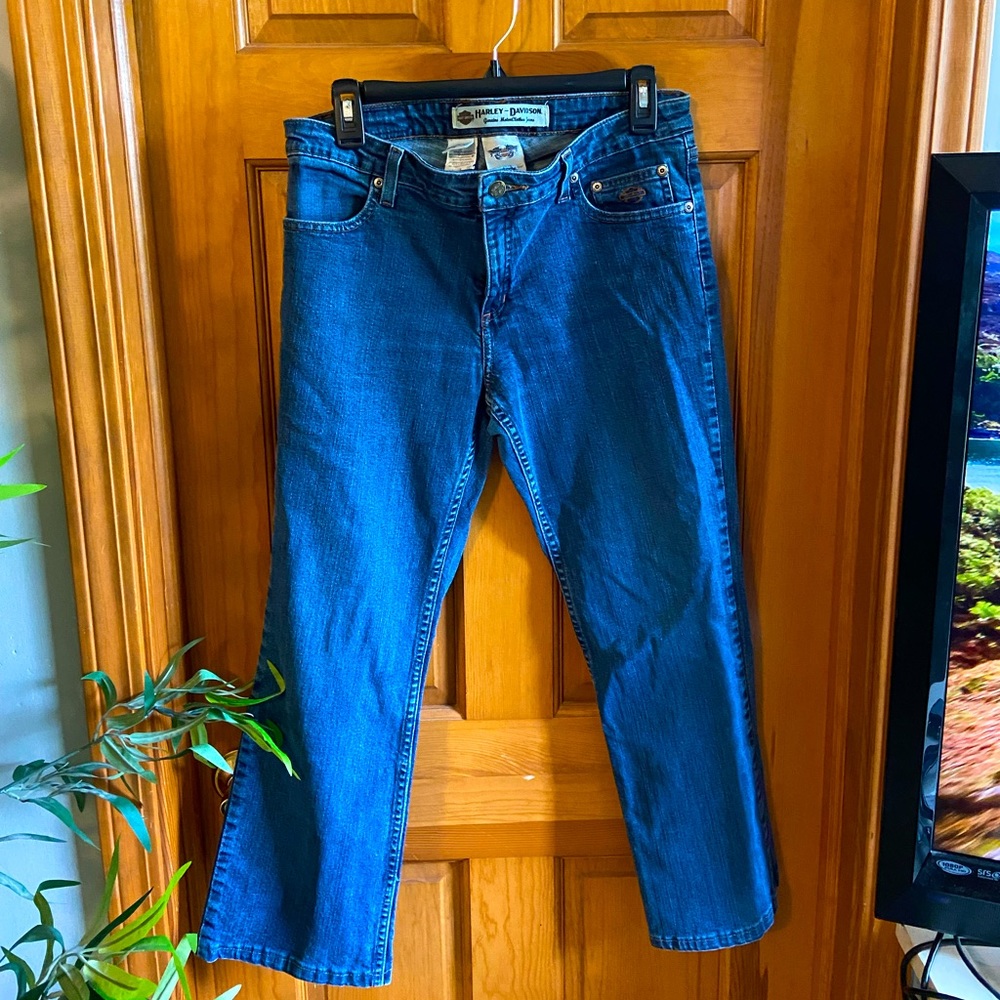 Harley-Davidson Women's Blue Jeans - Straight Leg - Size 8 Regular